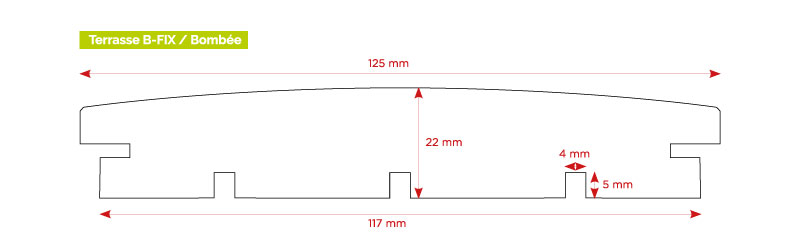 Scidus - Bois Torrefié® - Terrasse B-fix Bombée